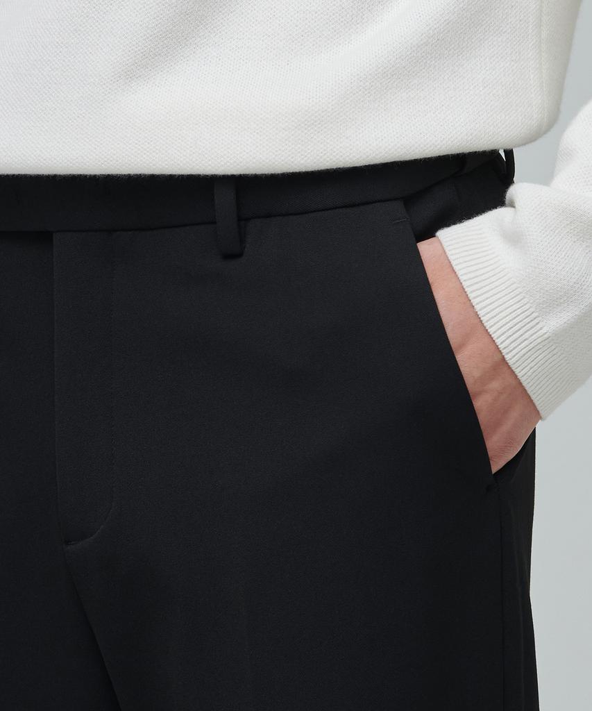 Musinsa Standard Heavyweight Fleece-Lined Wide Hidden Elastic Waist Slacks [Black]