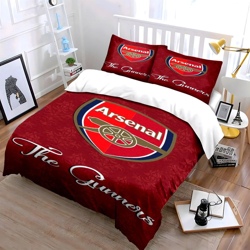 Arsenal The Gunners Bedding Bedding Set (1 Duvet Cover, 2 Pillowcases, Duvet Not Included)