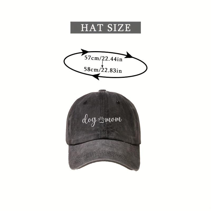 Dog Mom Washed Baseball Cap Vintage Solid Color Printed Dad Hat Casual Distressed Hats For WomenAppropriate for Any Season