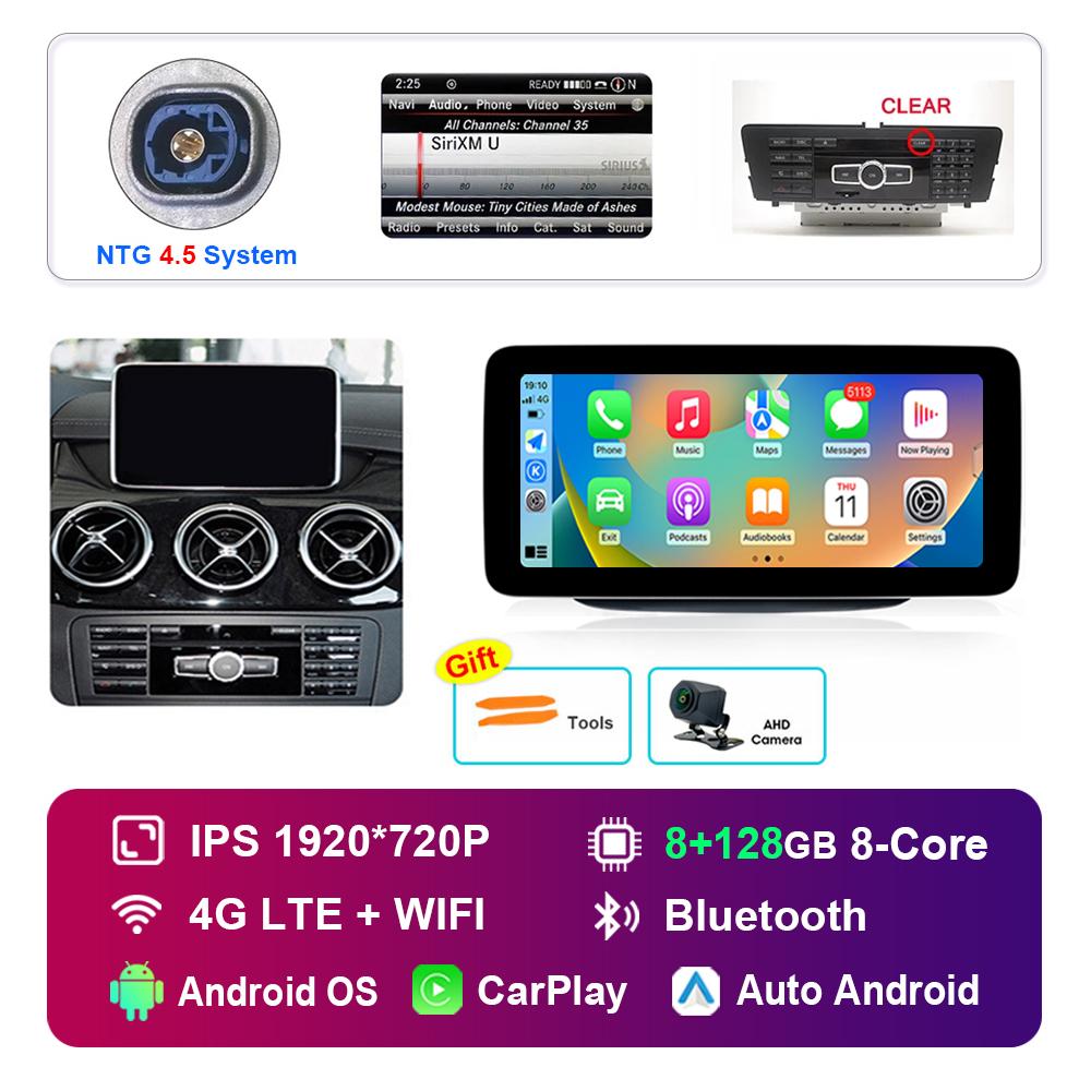 10.25 Inch 1920*720P for Benz B-Class W246 W245 2011 - 2019 NTG 4.0 4.5 System Android Car Radio Multimedia Player GPS 4G WiFi