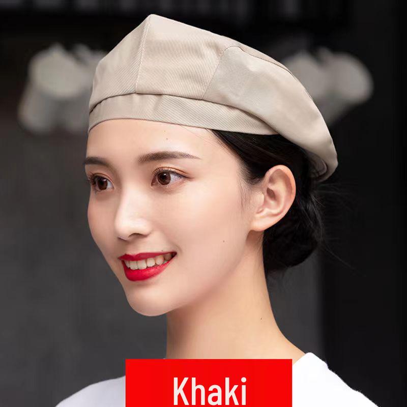 Dámská prodyšná kuchařská čepice s výšivkou loga pro kuchyni, catering a obchod s mléčným čajem