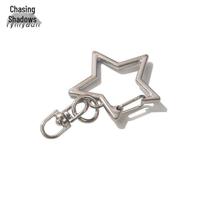 

Металлический брелок-подвеска в виде пятиконечной звезды, сделай сам, с креативной нерегулярной пружинной пряжкой из сплава Pentagram 8-shaped