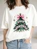 (Asian Size) cute holiday Christmas Festival Tee Clothing New Year T Shirt Women Fashion Top Print Woman Short Sleeve Graphic T-shirts