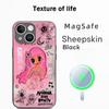 Cute pink Manana poster pattern design Phone Case For iPhone 17 16 15 14 13 12 Plus Pro Max  High-end Luxury Magsafe Sheepskin