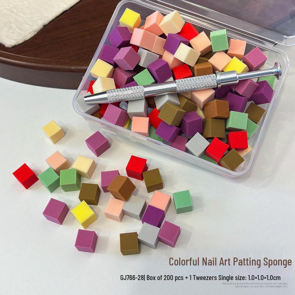 Mini Nail Art Gradient Blending Set: Sponge, Clip Pen, Glue