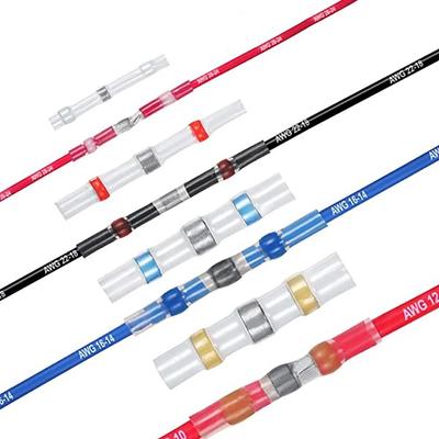 500Pcs/Set Durable Insulated Heat Shrink Tube Butt Solder Waterproof Electrical Wire Terminal With Solder Seal Butt Connectors