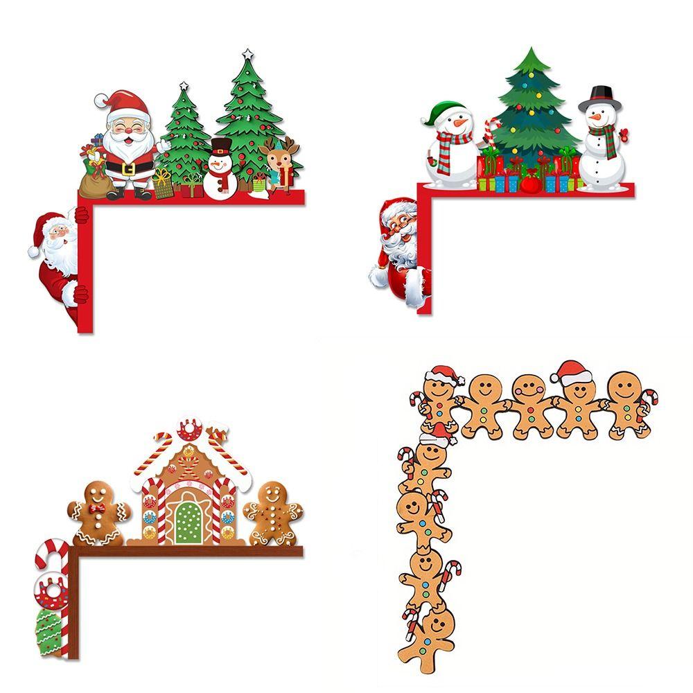 DIY Door Frame Decor Wooden Christmas Sticker NEW Christmas Decorative Corner Sign