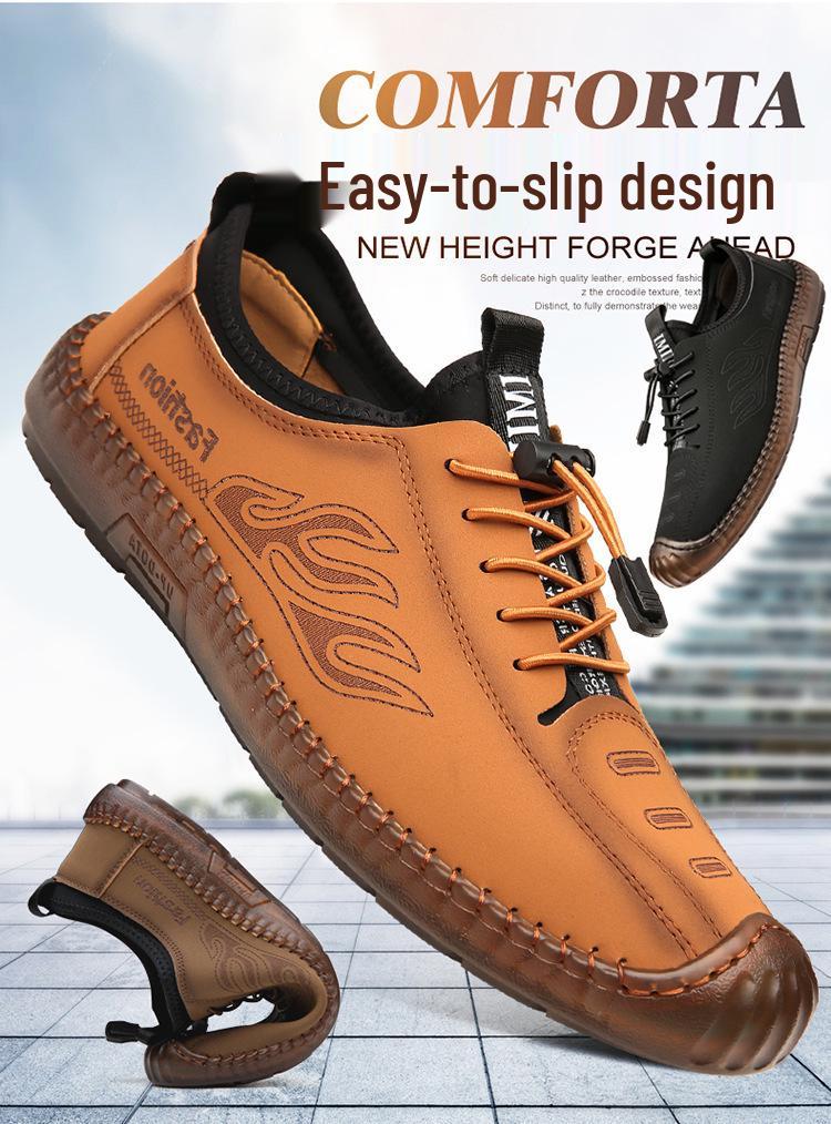 Men's 2025 Spring Korean Style Breathable Lace-up Casual Shoes