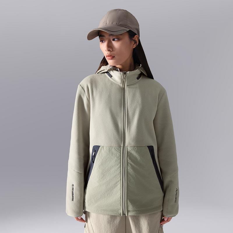 Li Ning CF Suo Stand Collar Zipper Fleece Warm Hoodie Unisex Hoodies Limestone AWDU963-1