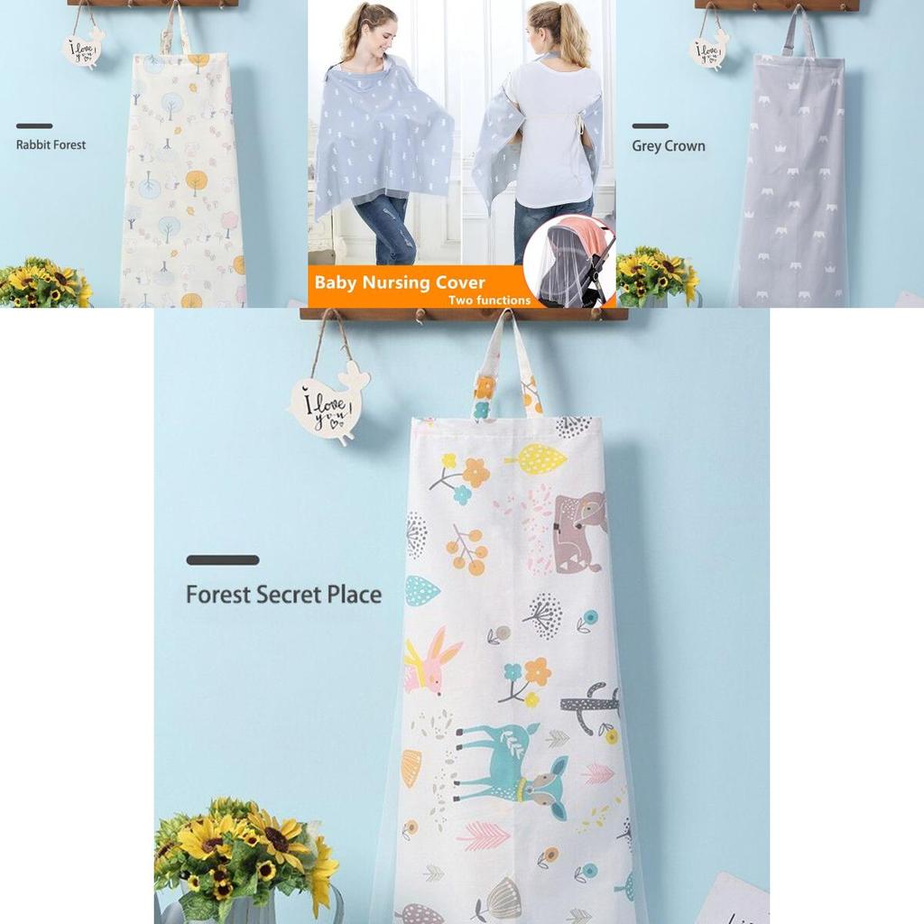 Premium Portable Nursing Cover And Soft Breastfeeding Blanket With Mosquito Net For Baby Stroller