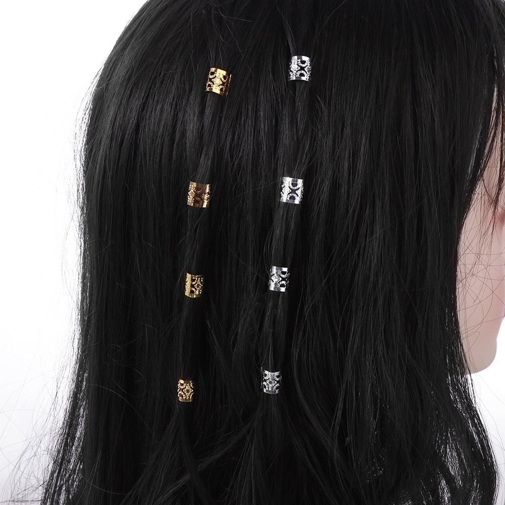 60pcs Dread Locks Hollow Out Hair Ring Metal Cuff Clips Hair Braiding Dreadlocks Beads DIY Dirty Braids Hair Braid Tubes Decor