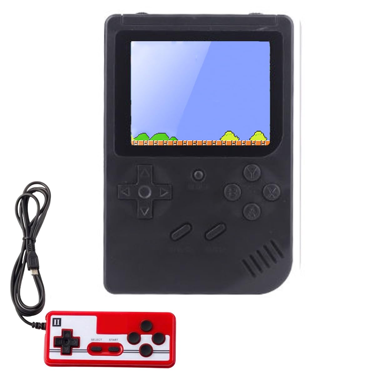 

Grigioy Games Game Boy Type Portable Game Console Compatible Retro Game 400 Types Controller Model [400 Playable] Built-in (Black) чорний