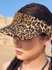 1 Stück Damen verstellbare Sonnenkappe mit Leopardenmuster, Baseballkappe, geeignet für Strandurlaub und Outdoor-Aktivitäten, Party, Musikfest