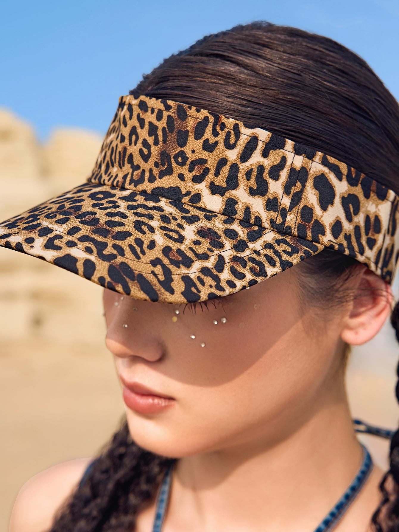 

1pc Women s Adjustable Leopard Print Sun Hat Baseball Cap, Suitable For Beach Vacation And Outdoor Activities Party Music Fest