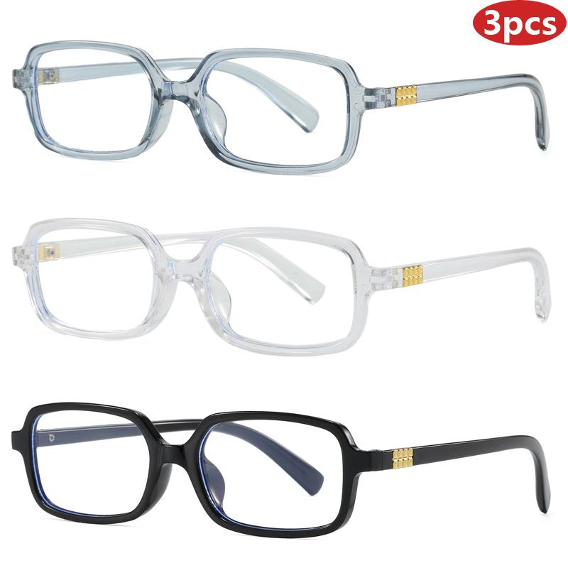 2 Pairs Oversized Square Glasses Women Fashion Patchwork Optical Frames Trendy Blue Light Blocking Multi-color Rim Eyeglasses