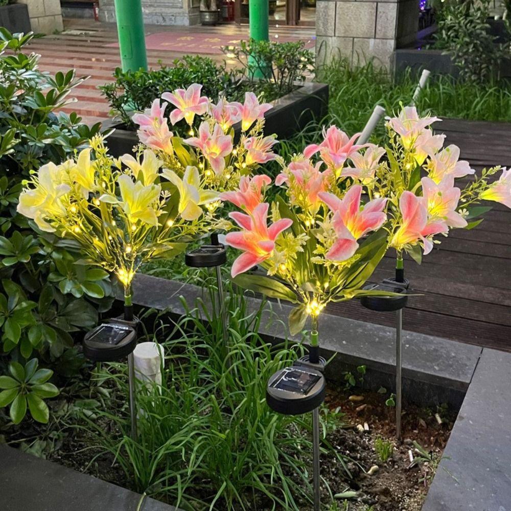 7 Heads Solar Flowers Garden Lights Waterproof Solar Powered LED Outdoor Flower Decor LED Lights Ground Spike Yard Decoration