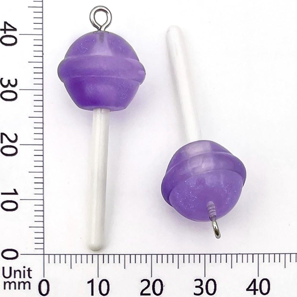 10-Color Transparent Resin Glitter Lollipop Charms for DIY Jewelry Making