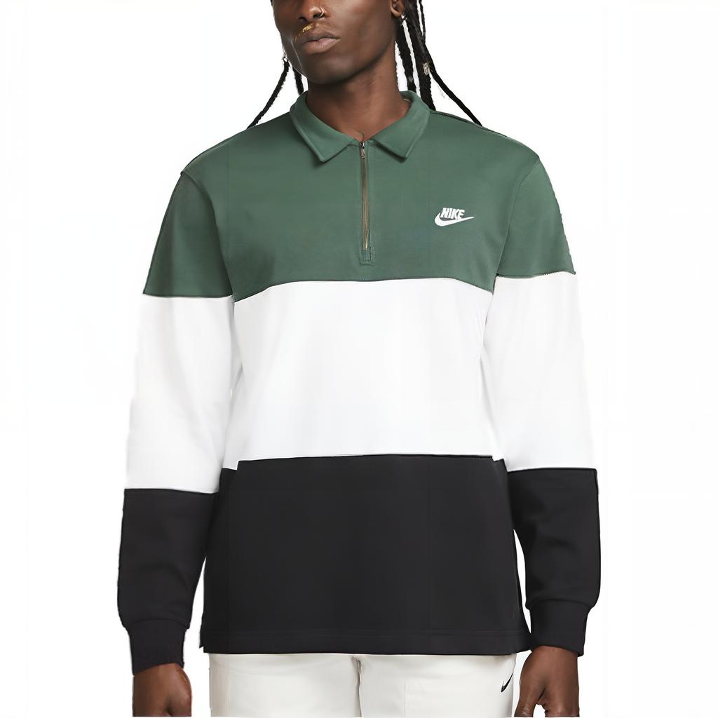 Nike Club Long-Sleeve Top 'Green White Black' Men's FB7798-323