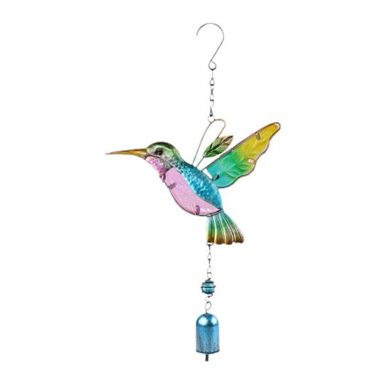 Wind Chimes for Outside Stained Glass Hummingbird/Dragonfly Wind Bell Hanging Ornament for Garden Patio Balcony Yard Window Decor Gifts for Women Mom