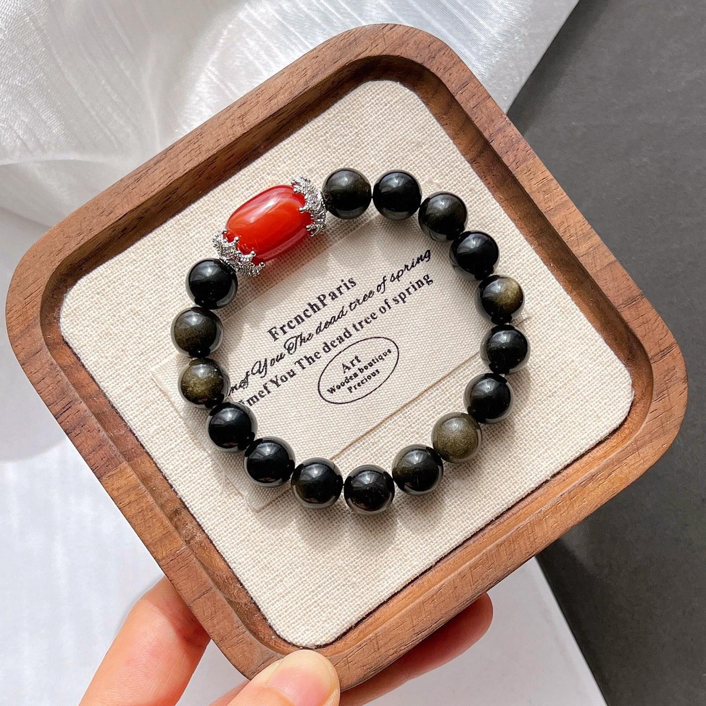 Natural Obsidian Design Bracelet Bracelet
