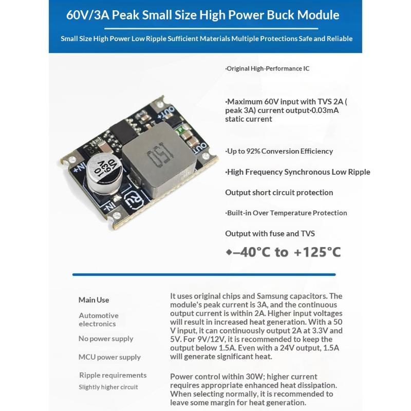 DC-DC Adjustable Module 5-60V To 24V 12V 9V 5V 3.3V 3A Converter for Car Power Electronics Mini Gadgets