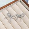 New Bow Rhinestone S925 Silver Stud Earrings for Women - Simple Fashion, Daily Wear
