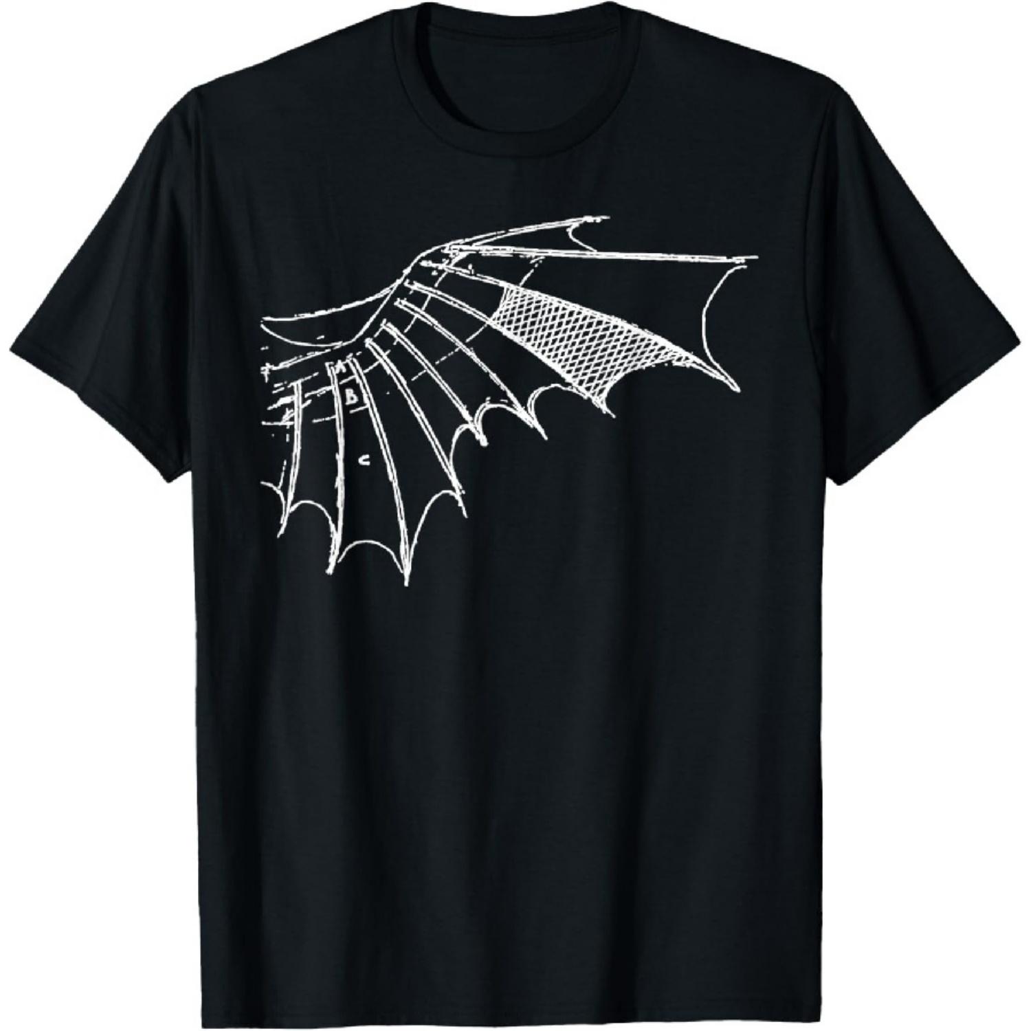 

Футболка с рисунком крыльев летучей мыши Леонардо да Винчи XXXXXL чёрный