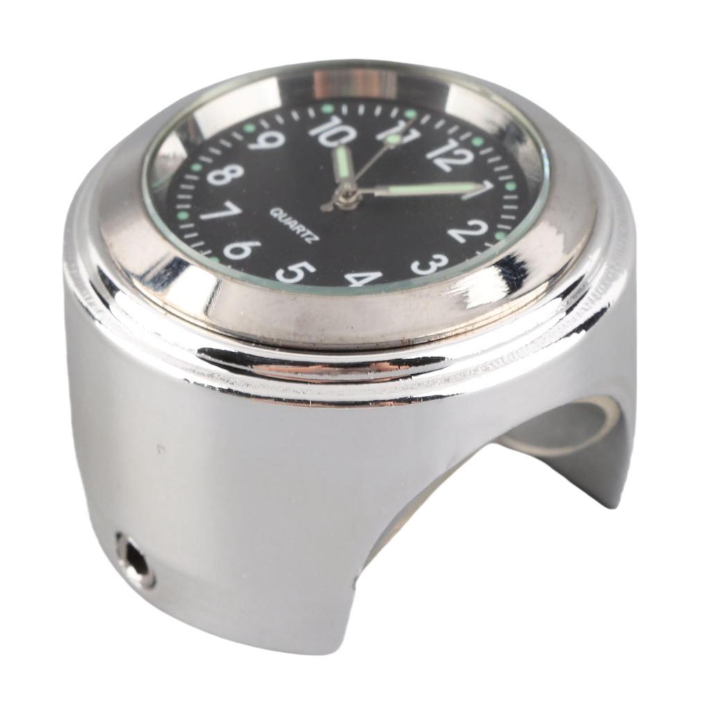 Motorcycle Handlebar Clock Chrome Plating Precise Time Aluminium Alloy Handlebar Mount Watch