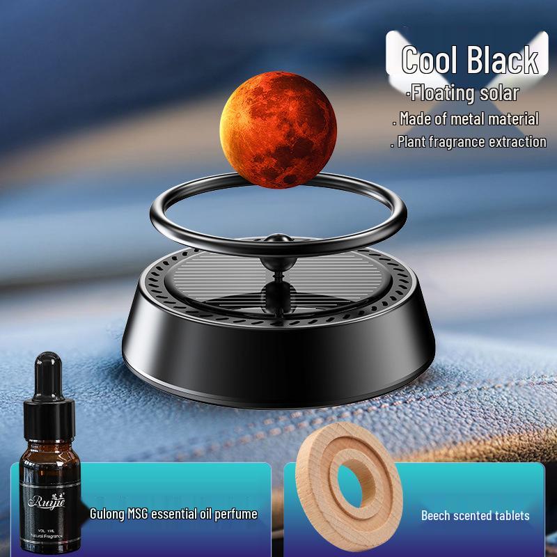 Creative Planet Solar Rotating Car Air Freshener Ornament for Aromatherapy and Console Decoration