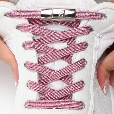 1 Pair Elastic Shoe Laces Without Ties Colorful Flat Shoelaces Press Metal Lock Lazy Shoes Lace For Sneakers Accessories