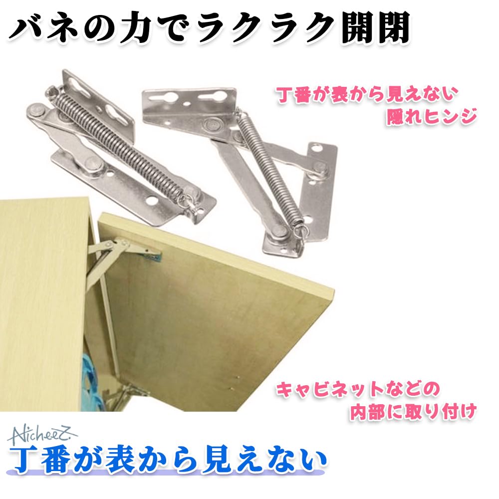 Nicheez Spring Hinges Door Sliding Hinges Cabinet Concealed Shelf Door Hinges Set of 2
