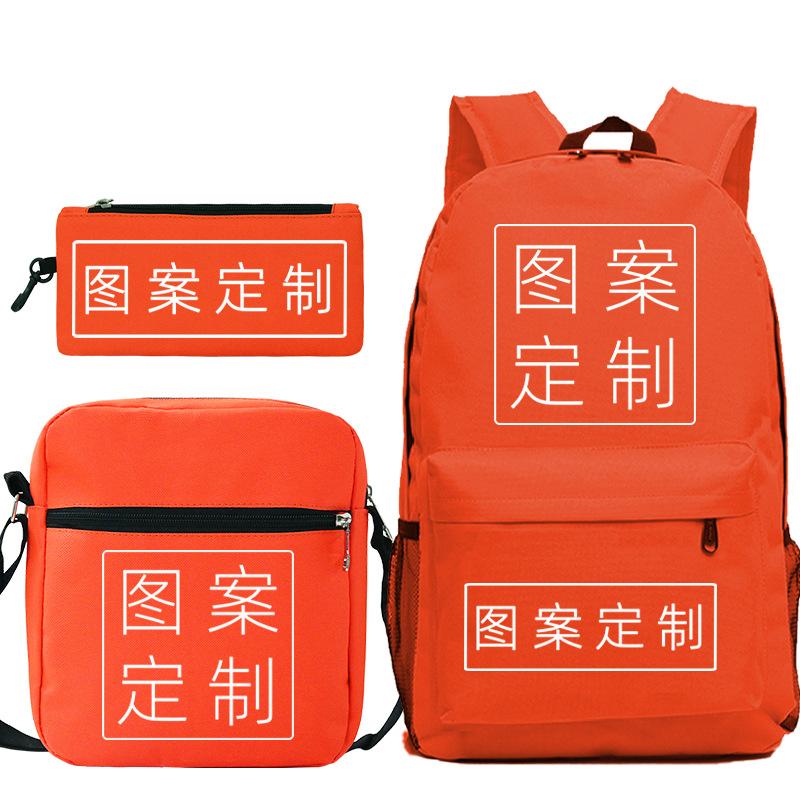 Student Schoolbag Making Oxford Cloth Backpack Shoulder Bag Pencil Bag Combination Three-Piece Set