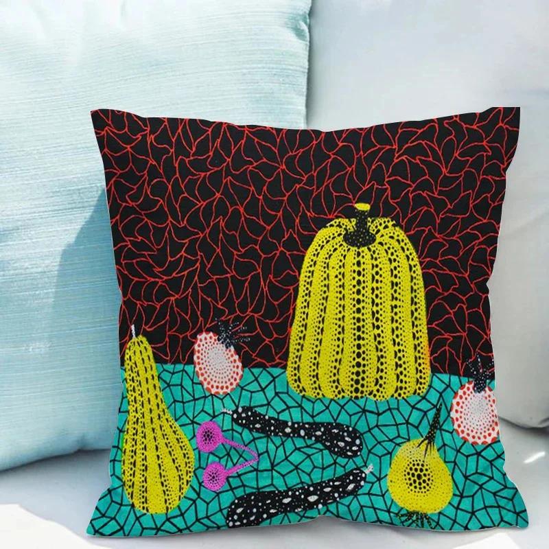 Yayoi Kusama Pumpkin Pillowcase for Living Room Double-sided Printing Cushion Cover 40x40cm Throw Pillow Covers Decorative Sofa