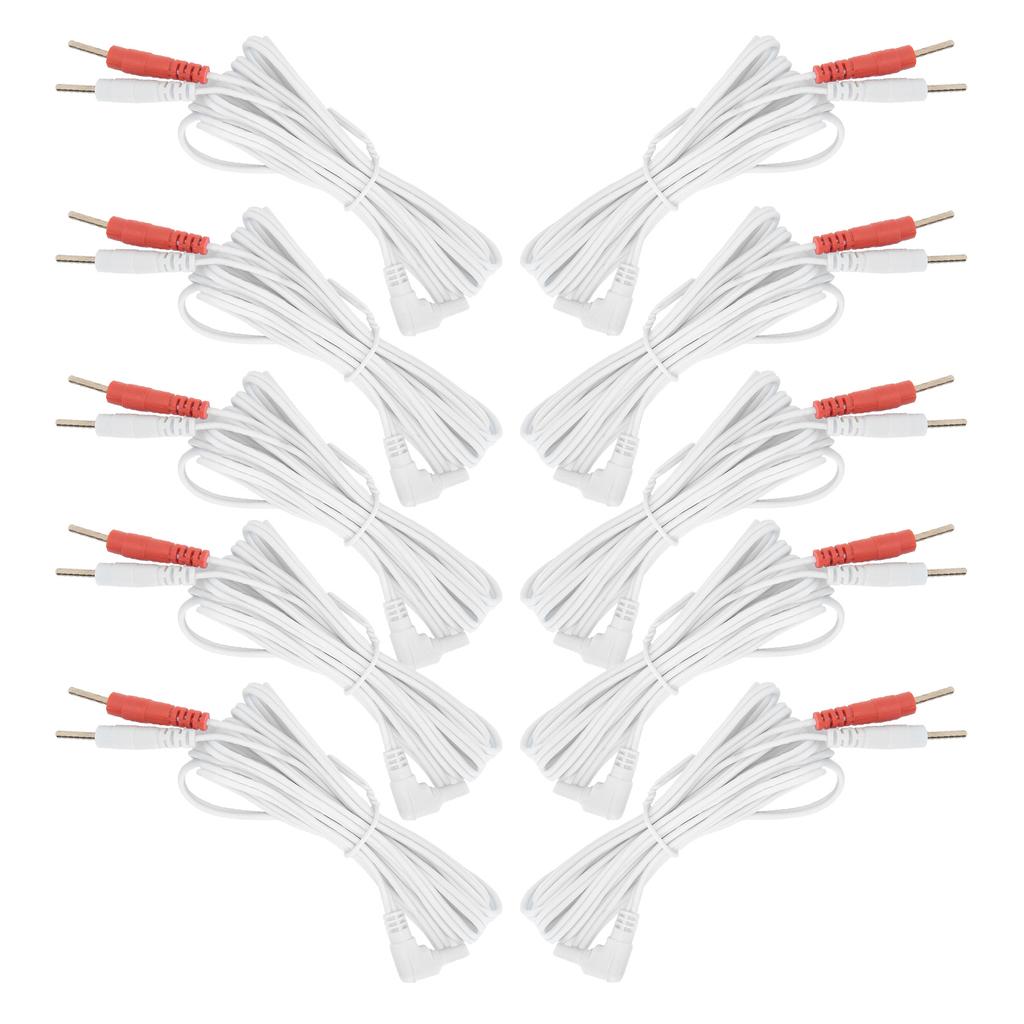 10pcs  Bag 2.35mm 1.8m 2‑In‑1 Pin Type Electrode Lead Wires Cable for TENS Unit Physiotherapy