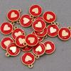 10pcs 12*15mm Zinc Alloy Round Enamel Charms Mini Sweet Heart Charms For DIY Necklaces Bracelets Jewelry Accessories
