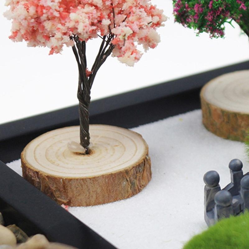 Japanse Zenes Tuin voor Bureau Hout Zand Tuin Zenes Decoraties Meditaties Cadeau Sensorische Therapie Tool Mindfulness Emotioneel