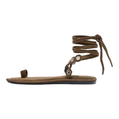 Retro Versatile One-Strap Sandals Women Sandals Brown 3640510700