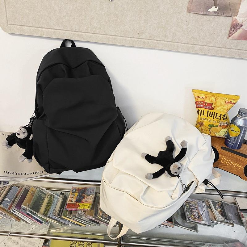 School Bag for Women, College Student Korean Style, Campus Minimalist Large Capacity Backpack, Trendy Brand INS Style, Laptop Backpack for Men