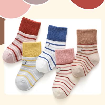 Cotton Baby Socks Cartoon Stripe Floor Socks Newborn Socks Autumn Winter Socks for Children Baby Boy Girl Infant Socks