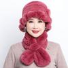 Rex Rabbit Hair Hat Children's New Mother Hat Winter Warm Korean Version Grandma Hat Scarf Middle and Old Age Hat Scarf