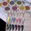 3D Katzenauge Magnetisches Pulver Chrom Glitzer Chameleon Glänzend Gel Nagellack Einreibbares Pigment Staub DIY Nageldekoration Glitzer