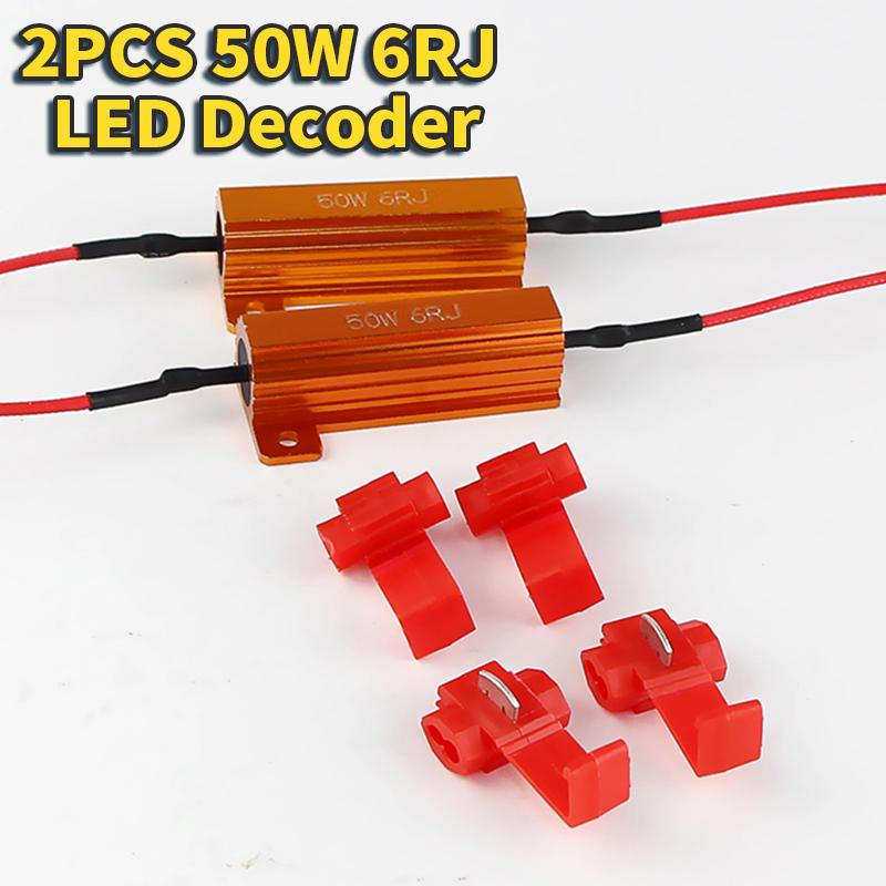 2/4 PCS 25W 50W Car LED Canbus Decoder 8ohm 6ohm Load Resistors for Automobile Turn Signal Lantern License Plate Lamp Resistance