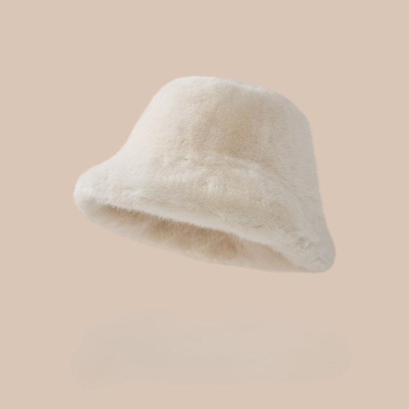 Korean Style Thickened for Keep Warmth Fisherman Hat Women Fashion Solid Color Big Head Circumference Ear Protection Windproof Keep Warmth Bucket Hat