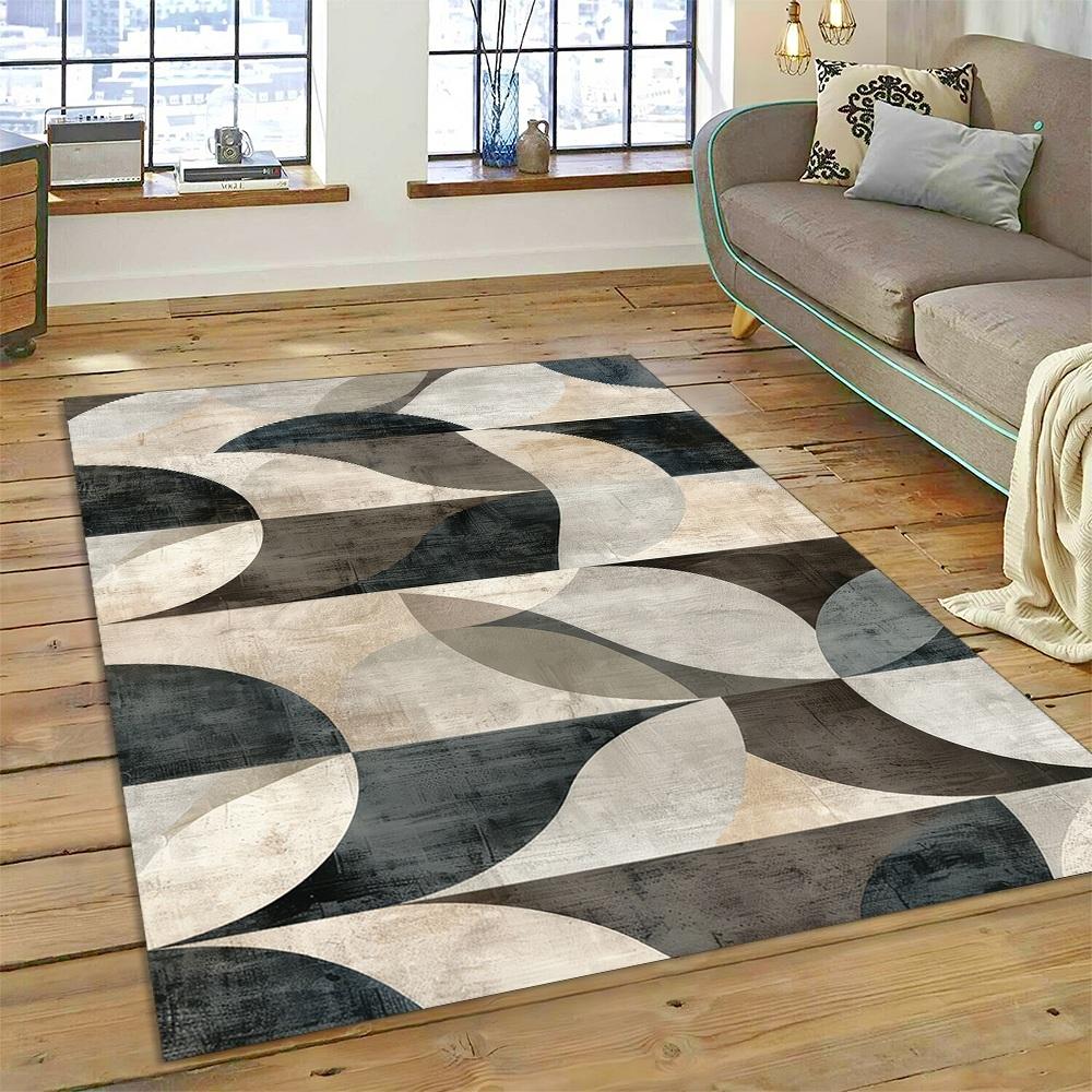 2025 New Style Bohemian Abstract Fashion Modern Art Carpet Rug for Living Room Bedroom Home Sofa Decoration,Non-slip Floor Mat