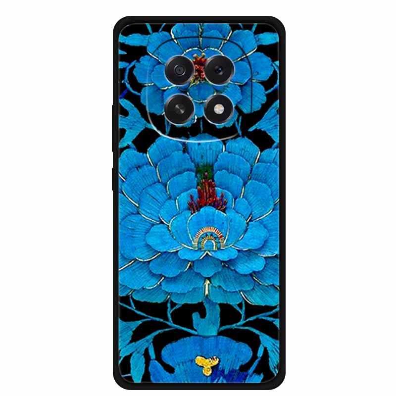 For Oppo A5 5G Phone Case 3D Relief Emboss Flowers Back Cover Black TPU Silicone Soft Case For Oppo A 5 PKQ110 Cases 6.7" Fundas