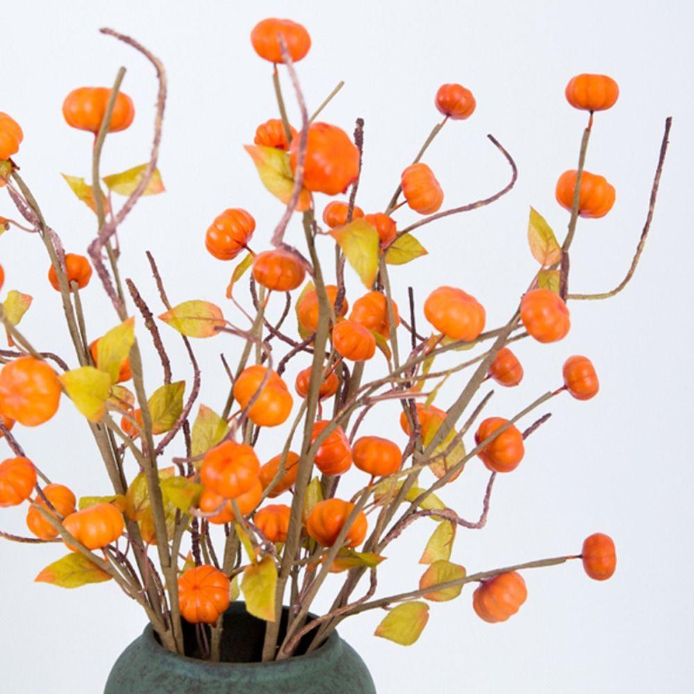Real Touch Artificial Pumpkin Branches DIY Bouquets Fake Pumpkin Stems  Office Hotel Decor