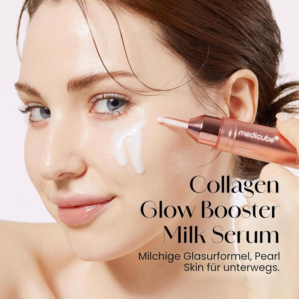 Medicube Collagen Glow Booster Milk Serum - Twist & Click - Serum with Niacinamide, Milk Extract & Hydrolysed Collagen for Brighter