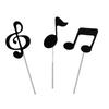 Music Note Cake Toppers Set of 6 for Birthday Party Decorations Musical Theme Cupcake Picks DIY Cake Flags Reusable Accessories