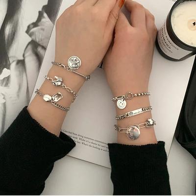 New 925 Sterling Silver Adjustable Chain Charm Bracelet&Bangle For Women Vintage Handmade Party Jewelry Sl017
