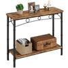 2 Tier Small Console Table Retro Sofa Table with Storage Behind Couch Table for for Living Room Entryway Hallway Foyer